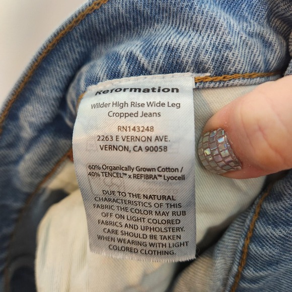 REFORMATION‎ Jeans Womens 30 Blue Wilder High Rise Wide Leg Relaxed Denim Dillon - Picture 10 of 11